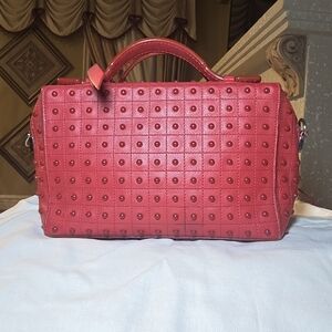 Tod's Red Studded Satchel